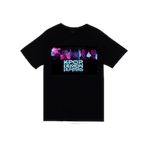 K-pop Demon Hunters Saja Boys Baskılı Unisex %100 Pamuk Siyah T-shirt SIYAH