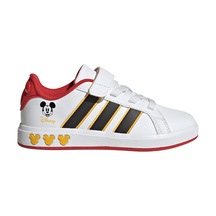 Adidas Adi Das Grand Court Mickey Whtcblackbogold Unisex Çocuk Beyaz Günlük Ayakkabı 31365 Beyaz