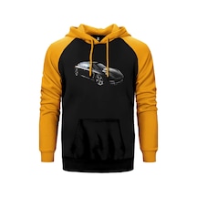Porsch Panamera Sarı Renk Reglan Kol Kapşonlu Sweatshirt Sarı