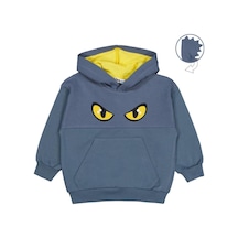 Civil Boys Göz Baskılı Kapşonlu 2-5 Yaş Sweatshirt Antrasit
