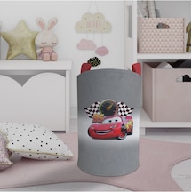 Mekta Home Bebek Ve Çocuk Odası Gri Mcqueen Desenli Oyuncak Sepeti Renkli Çok Renkli