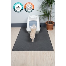 110x150 Cm Hücreli Kedi Kumu Paspası Kedi Matı Kedi Tuvalet Önü Paspası Koyu Gri