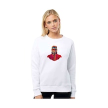 Wars Baskılı Beyaz Kadın Sweatshirt