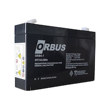 Orbus 6v 7ah Bakımsız Tip Kuru Akü Ebatlar: 150 X 34 X 94mm
