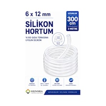 %100 Silikon Hortum 6x12 Mm-iç Çap 6 Mm-dış Çap 12 Mm-3 Metre-gıda Temasına Uygun, Şeffaf, Esnek - 908220511