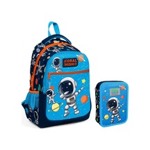 Coral High Mavi Astronot Erkek Çocuk Okul Çantası Ve Organizer Kalemlik Seti 23486+11149 MAvi