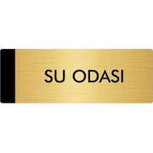 Metal Yönlendirme Levhası, Departman Kapı Isimliği Su Odası 7x20 Cm Altın Renk