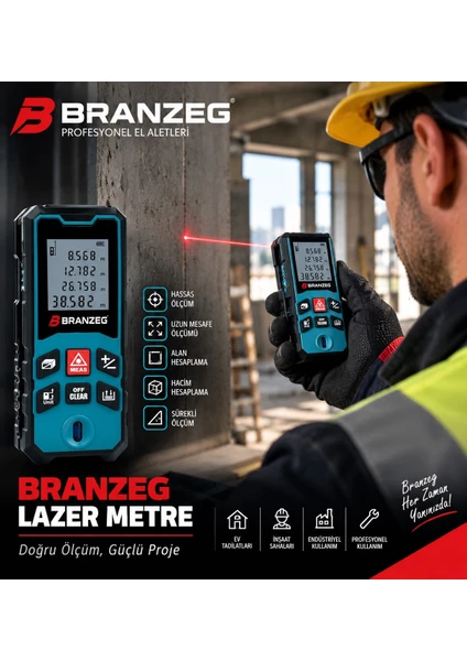 Branzeg Lazer Metre 80 Metre Yeni Nesil Dijital Ekran Model Lz-234