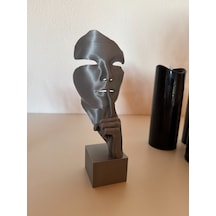 Mat Siyah Heykeli Hediyelik Modern Masaüstü Dekoratif Aksesuar 15cm