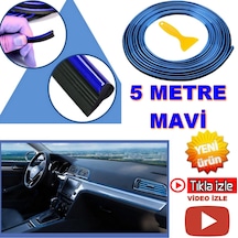Oto Trim Araç Dekorasyon Şeridi Kauçuk Elastik Şerit Mavi Renk