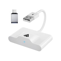 Ally Usb+type-c Android Kablosuz Carplay Adaptör Çevirici - Youtube Netflix Tiktok Video Yansıtıcı- 5775 Beyaz
