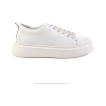 Bambi Beyaz Hakiki Deri Erkek Sneaker E01011032503 Beyaz