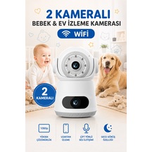 2 Kameralı Gece Görüşlü Karşılıklı Konuşma Özellikli Bebek Evcil Hayvan Kamerası
