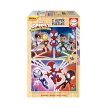 Educa 2x16 Parça Spiday Ve Muhteşem Arkadaşları Ahşap Çocuk Puzzle - Erkek Çocuk - 3-4 Yaş 1 Adet
