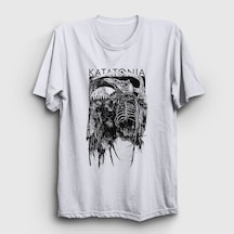 Presmono Unisex Death Katatonia T-shirt Beyaz