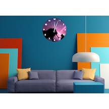 Ti-play Aslan Ve Kız 30x30cm Akrilik Dekoratif Modern Duvar Saati ÇOk Renkli