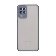 Samsung Galaxy Uyumlu A22 Kılıf Montreal Silikon Kapak - Gri Bz8683140308049