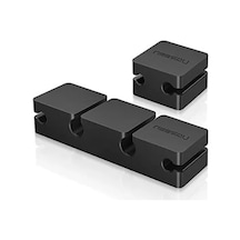 3 + 1 Kanallı Siyah Silikon Kablo Düzenleyici Organizer