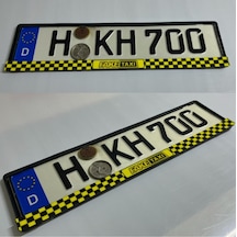 Dekor Araç Plakalığı "fake Taxi" Uyumlu Desenli Oto Plakalık Plastik 2 Adet
