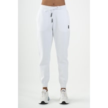 Maraton Sportswear Comfort Kadın Dönüşlü Paça Basic Beyaz Eşofman Altı 22163-beyaz Beyaz