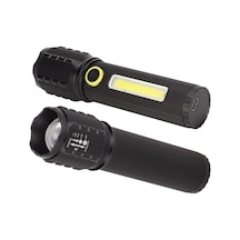 Jf-72 Power Led, Cob Led Zoomlu Flash Özellikli Şarjlı Metal Kasa Profesyonel El Feneri Renkli