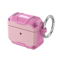 Kablosuz Kulaklık Tpu + Pc Airpods Uyumlu 3 İçin Kancalı Darbeye Dayanıklı Kılıf Pembe