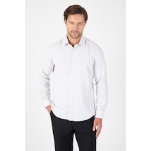 İmza Bej Uzun Kol Sert Yaka Cepsiz Slim Fit Pamuklu Gömlek 1004250225 Bej