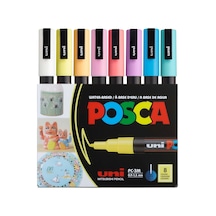 Uni Poster Markörü Posca Set Pc-3m/8c Sc Soft Renk 8 Li Çok Renkli