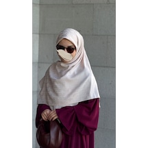 Qalortex Scarf Premium Jakarlı Mira B.boy Eşarp -vanilya