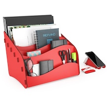 Design Otto Wavy Masaüstü Organizer Evrak Rafı - 6 Renk Kırmızı - 114808291 Kırmızı