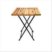 Katlanır Metal Ayaklı Masa Bahçe Kamp Piknik Masası Bistro Masa 60x60x75 Siyah