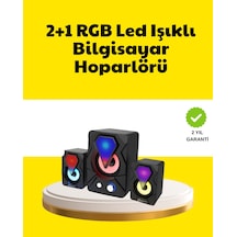 2.1 Usb Bağlantılı Oyun Hoparlörü Renkli Led Işıklı