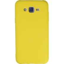 Samsung Galaxy Uyumlu J7 Kılıf Nano İçi Kadife Silikon - Sarı Diğer