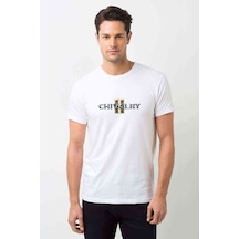 Chivalry Logo S Baskılı Beyaz Erkek Tshirt