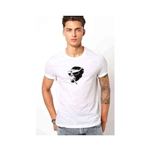 Sempanze Baskılı Beyaz Erkek Tshirt