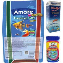 Amore Tropical Mix 460 G + Micron Yavru Büyütme Yemi 100 ML + Vitamin