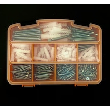 327 Parça 13 Çeşit Vida Seti, Dübelli Sunta Vidası,takım Çantalı