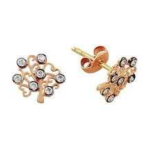 Bilezikhane Küpe Soyağacı Rose 0,74 Gram 14 Ayar Altın