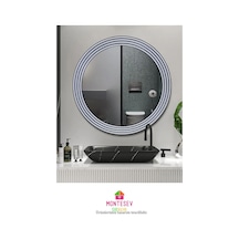 Zümrüt Gümüş Dekoratif Ayna Yuvarlak Işlemeli Duvar Aynası 69 Cm Gümüş