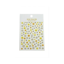 Papatya Emoji Tattoo Dövme Sticker Açık Gri