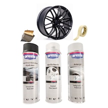 Presto Mat Siyah Sprey Jant Boyama Seti+vernik+astar 500 Ml.