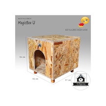 Kedigram Kedi Kulübesi Kedi Evi Magicbox U Natural Kurulu 32 x 37 x 36 CM