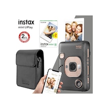 FujifilmInstax Mini Liplay Hybrid Elegant Fotoğraf Makinesi + 20'li Film + LiPlay Deri Çanta 4 Siyah