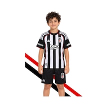 Adidas Beşiktaş Forma 25-26 Sezon Çubuklu Çocuk Forması Ve Şort Takım Siyah-beyaz