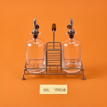 Julia Metal 2'li Cam Yağlık - Şeffaf / Gri - 200 Ml Çok Renkli