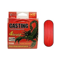 Captain Casting Pe 4 Kat Spin İp Misina 0,12mm 150mt Kırmızı - Standart