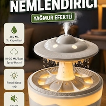 350 Ml Ufo Hava Nemlendirici Simüle Yağmur Efektli Renkli Gece Işığı