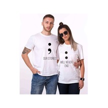 Tshirthane Our Stories Will Never End Sevgili Kombinleri Tshirt Beyaz