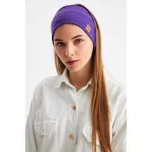 Kadın Pamuklu Kaşkorse, Kaymaz, Terletmez, Ultra Hafif, Spor Saç Bandı Bandana - Tek Ebat / Mor Mor