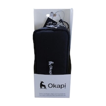 Okapi Siyah 3 Gözlü Kumaş Kalemlik Yüksek Kalite Kalem Çantası Okp-101/s Çok Renkli